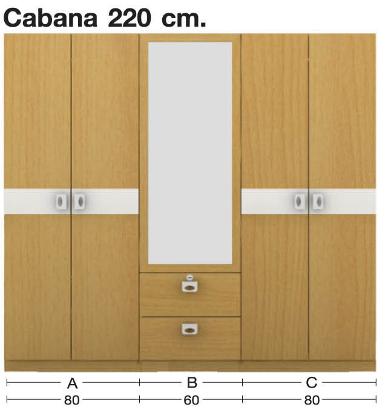 ตู้เสื้อผ้า "คาบาน่า-3" 220 ซม.